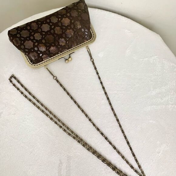 Handmade Vintage style Genuine Embossed Leather Kisslock Mini Clutch/Crossbody - Picture 8 of 15